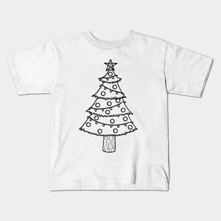Christmas tree lineart version Kids T-Shirt